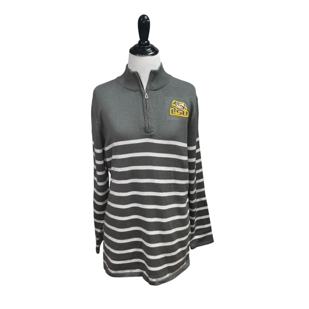 Gameday Couture Women's M Medium 1/4 Zip Knit Sweater LSU Louisiana State